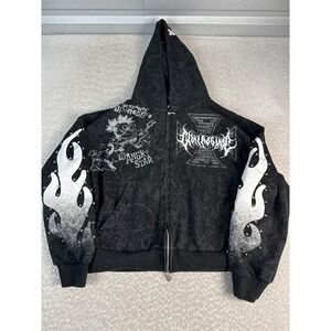 Civil Regime Hoodie Mens XL Black Full Zip SpongeBob Studded Graphic Sweatshirt